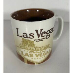 Starbucks Las Vegas Mug 2011 Global Icon City Series Brown Cream 16oz Ceramic